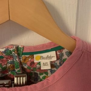 Mini boden pink corduroy frill dress